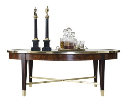 Henredon Living Room Oval Cocktail Table 280040G Hickory Furniture