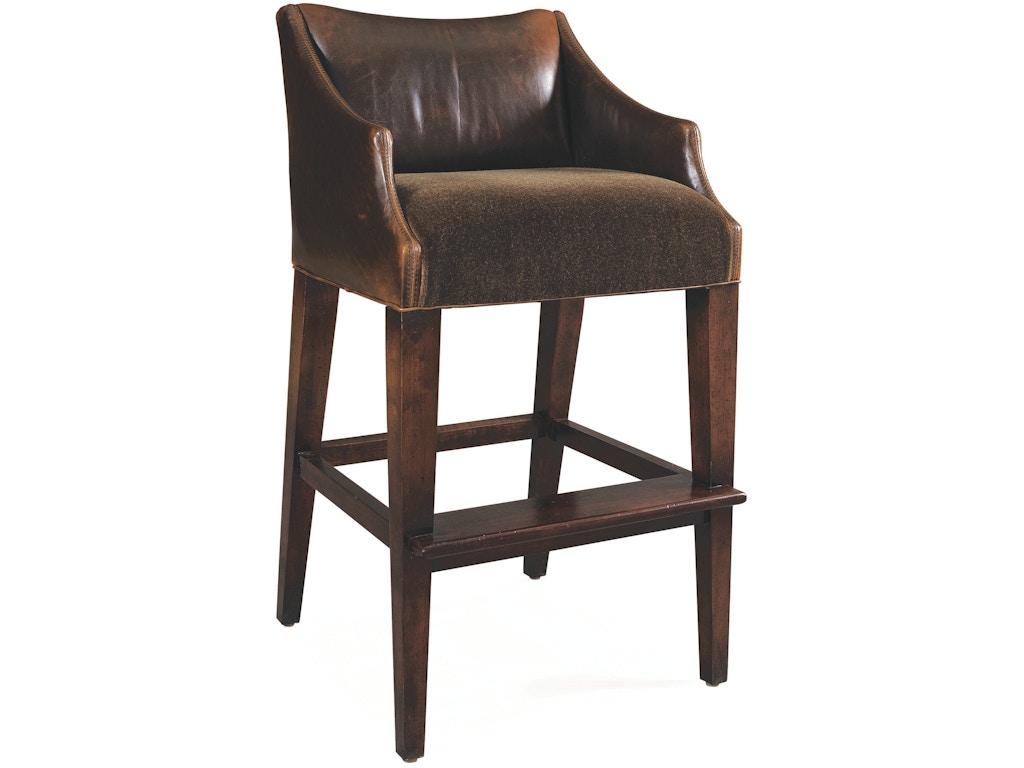 Lee Industries Bar and Game Room Leather Campaign Bar Stool L5206-52 Lee Industries Bar and Game Room Leather Campaign Bar Stool L5206-52