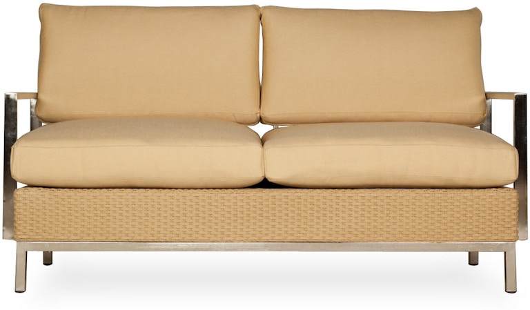 Lloyd Flanders Elements Settee with Stainless Steel Arms and Back 203355