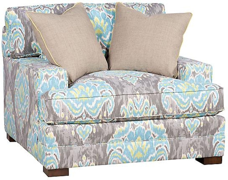King Hickory Casbah Casbah Fabric Chair And Half With Track Arm, Loose Border Back, Modern Leg, And Fabric 1101-TBM-F