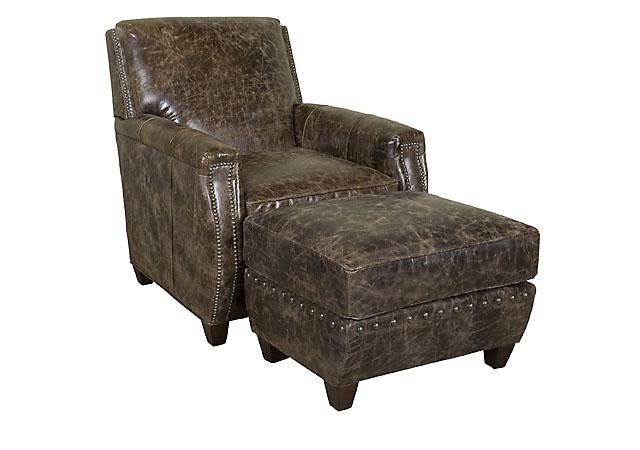 King Hickory Living Room Grant Leather Ottoman C1908L Good's Furniture Kewanee, IL