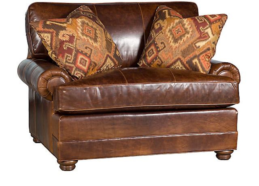 King Hickory Living Room Highland Park Leather Chair With Panel Arm