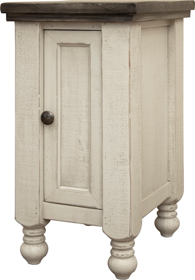 International Furniture Direct Stone 1 Door Chairside Table IFD4691CST