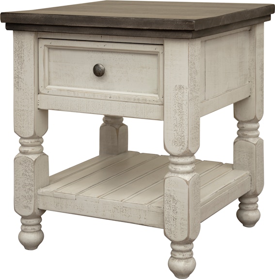 International Furniture Direct Stone 1 Drawer End Table IFD4691END