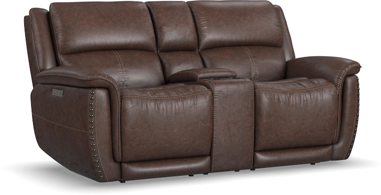Flexsteel Latitudes Power Reclining Loveseat with Console and Power Headrests 1011-64PH