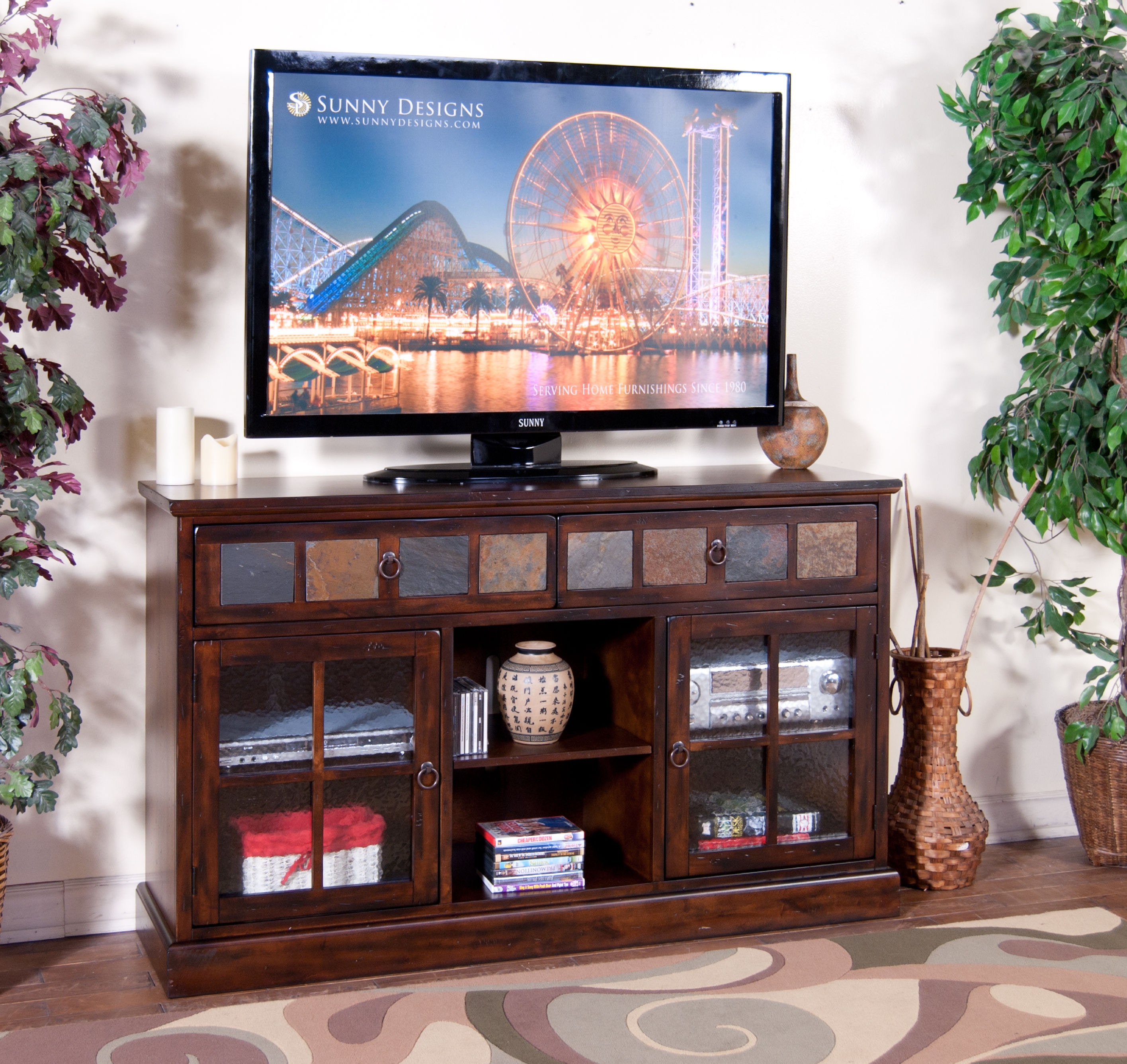 Sunny Designs Home Entertainment Santa Fe 60"W TV Console 2733DC