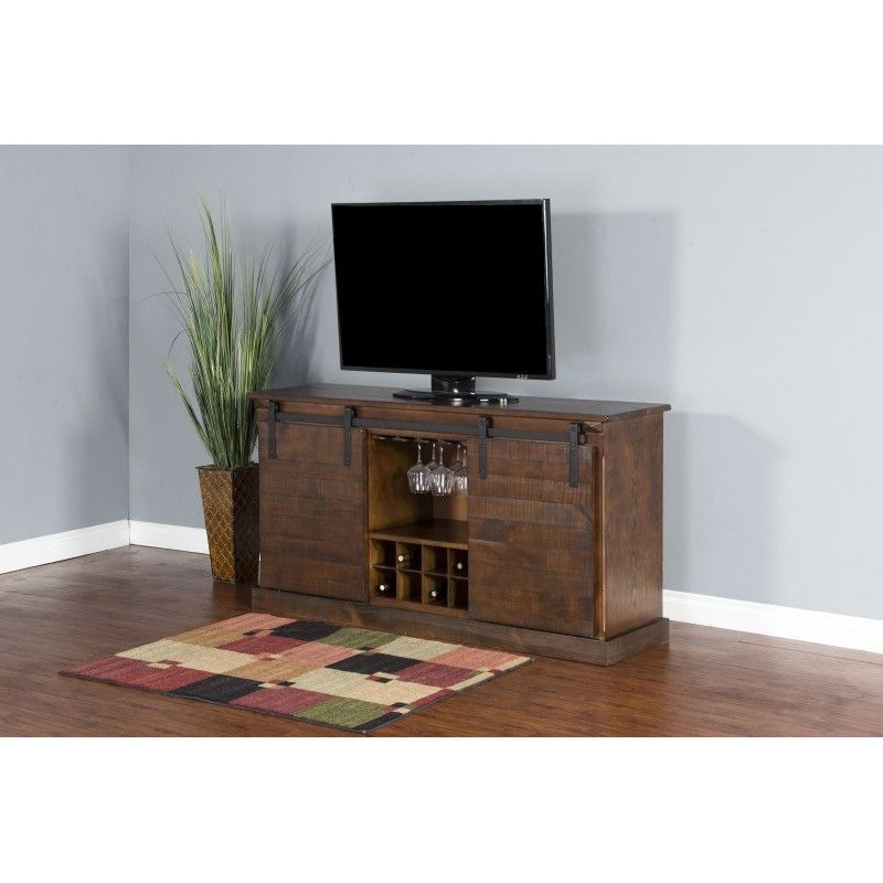 Sunny Designs Home Entertainment Dark Chocolate Barn Door Tv
