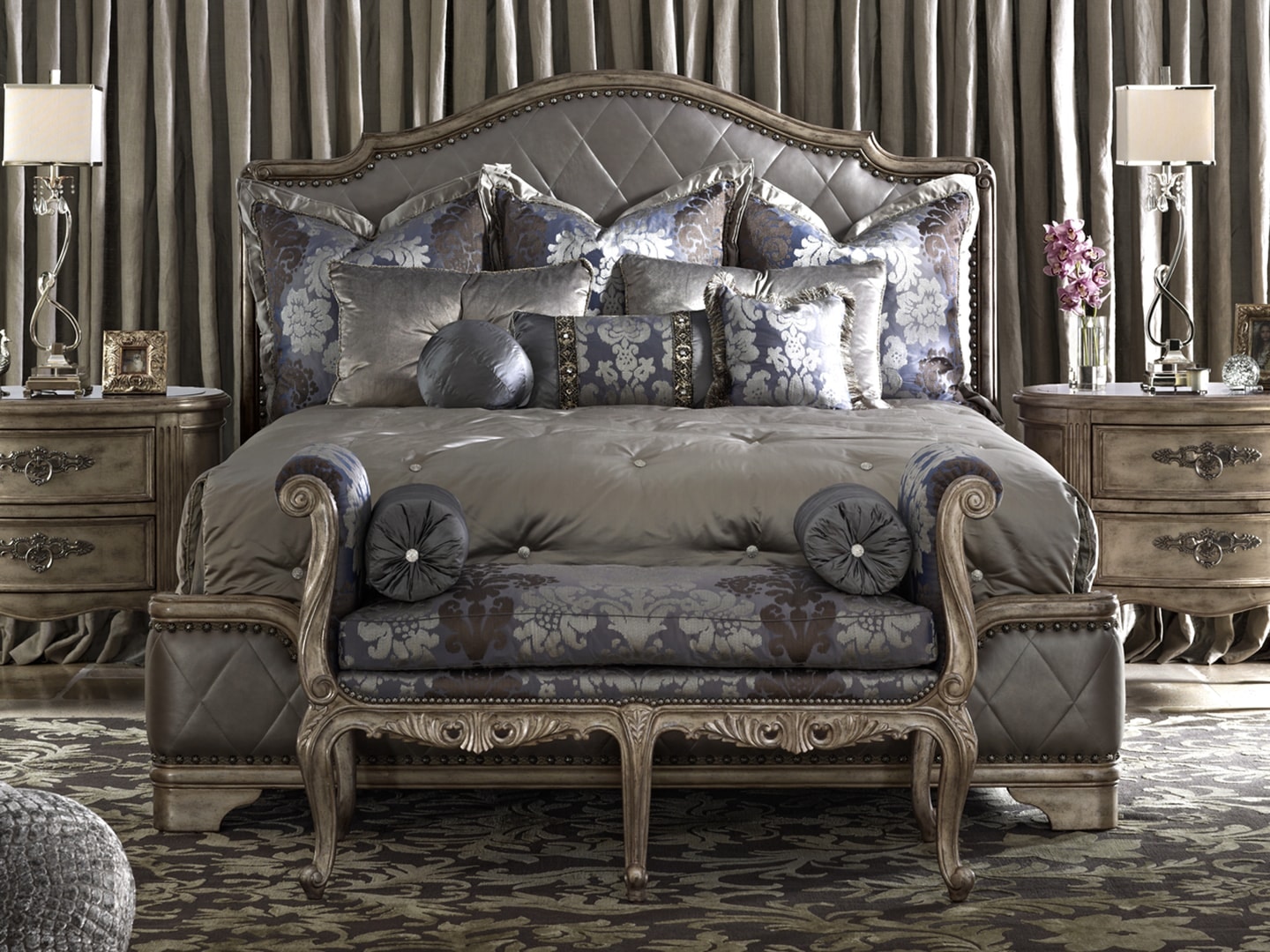 Marge Carson Bedroom Palisades Bedding Package PS95 Elite Interiors Myrtle Beach, SC