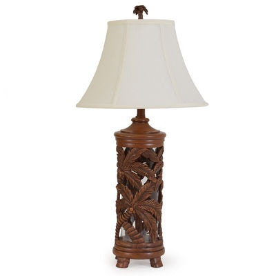 Palm Springs Rattan Lamps and Lighting Palm Tree Nightlight Table Lamp