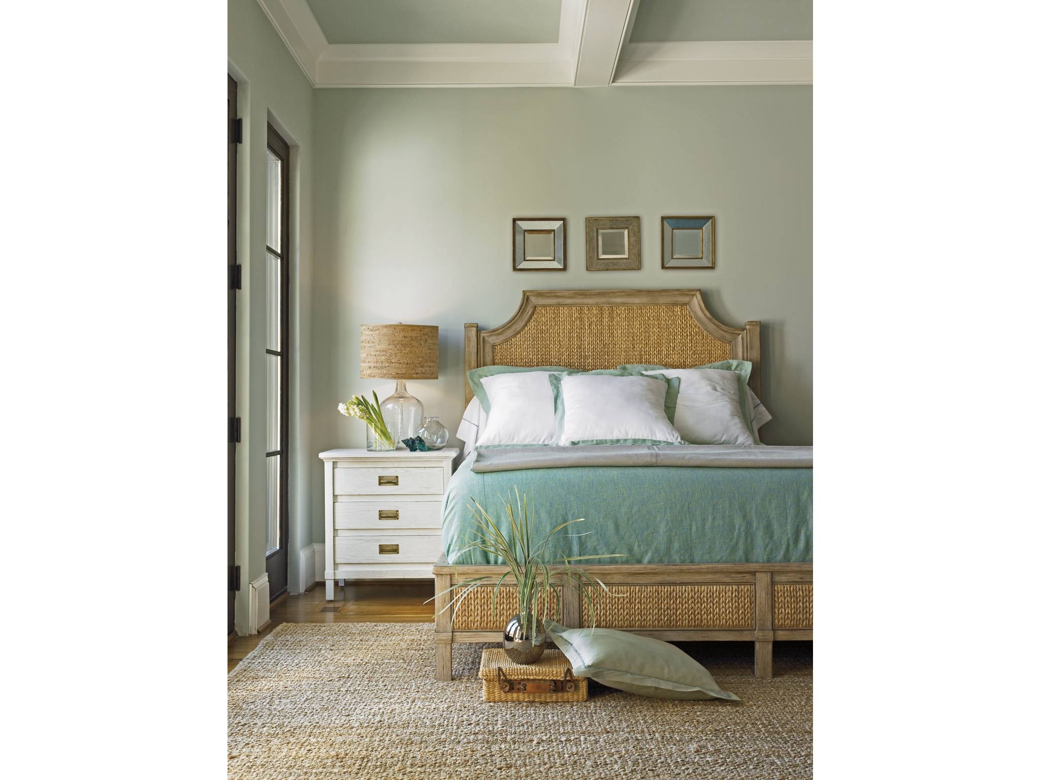 Coastal Living Bedroom Water Meadow Woven BedQueen 0627341 Bacons Furniture Port