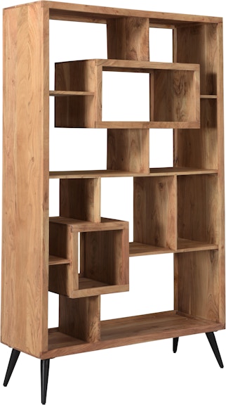 Coast2Coast Home Bishop Solid Acacia Wood Bookcase Etagere with Eleven Shelves and Metal Tapered Legs 53420