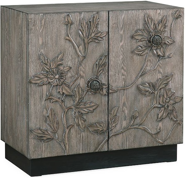 Coast2Coast Home Roxanne Floral Patterned 2 Door Storage Cabinet - Natural Grey and Black 71143