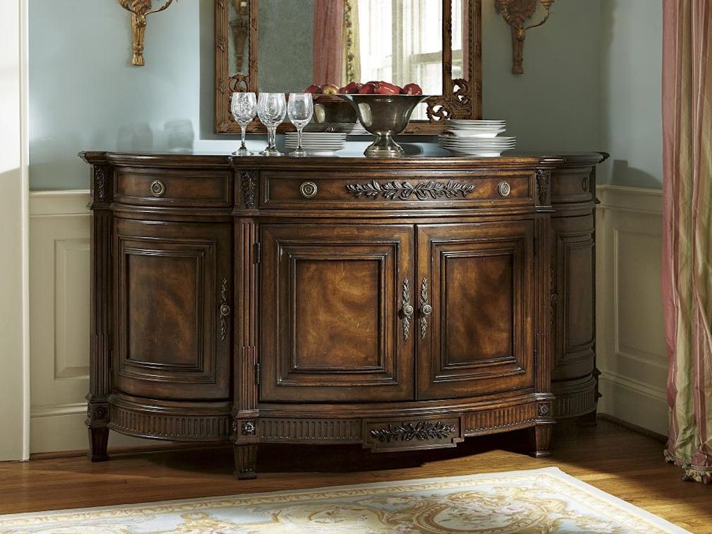 dining room with credenza
