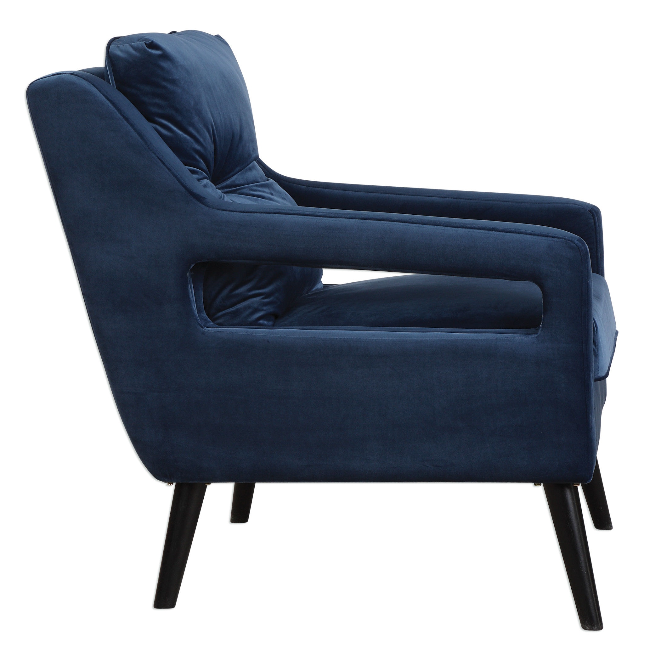 Uttermost Living Room O'Brien Blue Velvet Armchair 23318 Ennis Fine