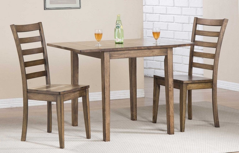 Winners Only Carmel - Rustic Brown 46" Leg Table with 2-8" Drop Leaves DC33046R