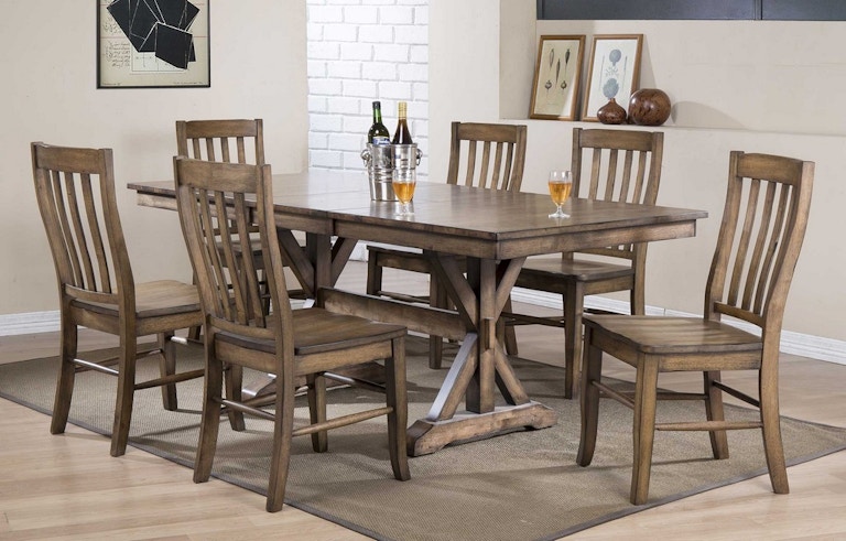 Winners Only Carmel - Rustic Brown 78" Table With 18" Butterfly Leaf DC33878R