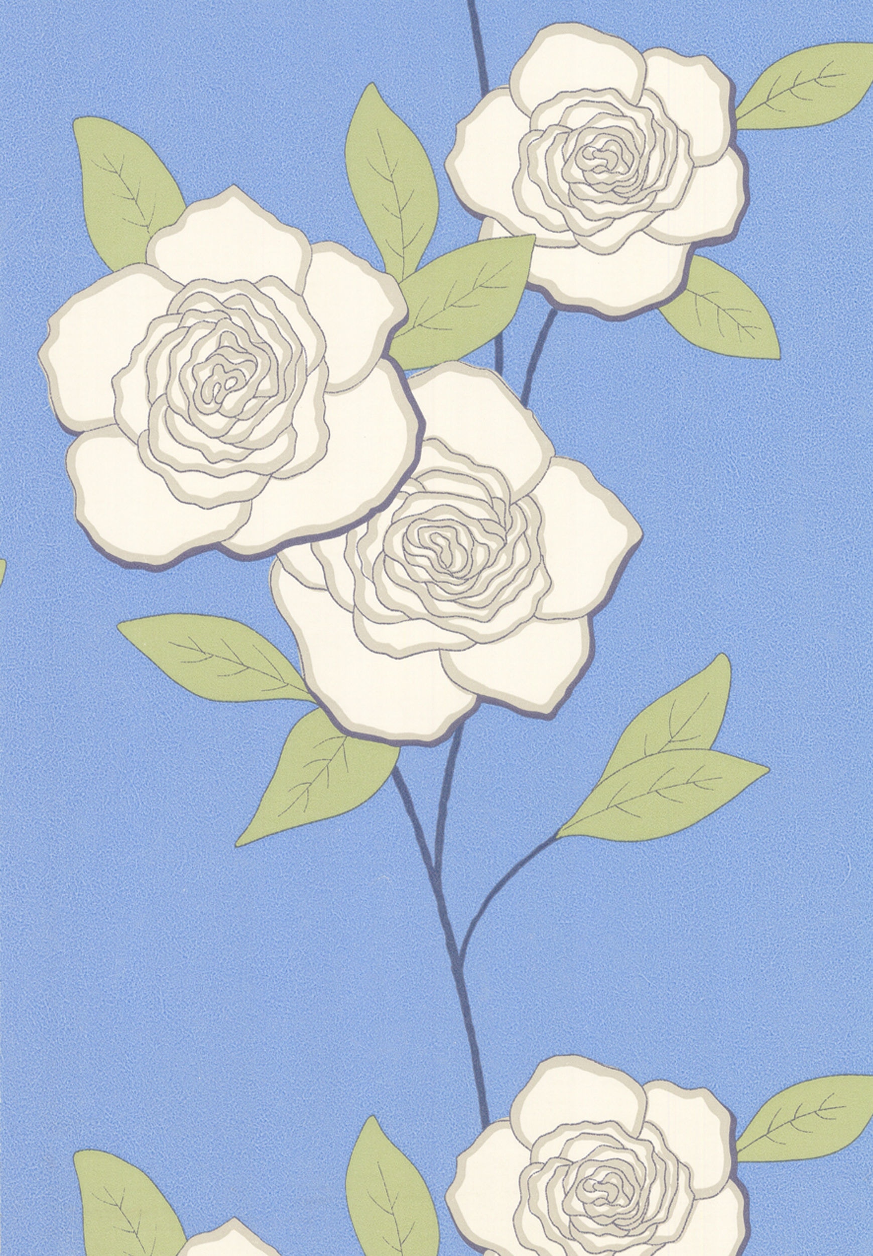Cole & Son PAPER ROSES WHITE/SKY 69/6122.CS Lee Jofa New New York, NY