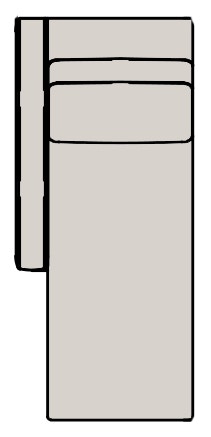 Bradington Young Raymond LAF Stationary Chaise 8-Way Hand Tie 201-41