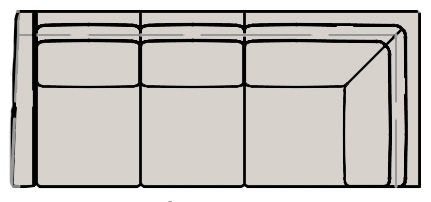 Bradington Young Raymond LAF Corner Return Sofa 8-Way Tie 201-93