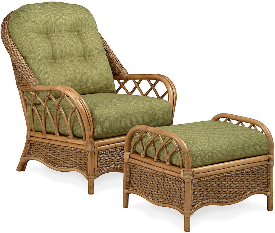 Braxton Culler Living Room Everglade Wicker Chair and Ottoman 905-CO