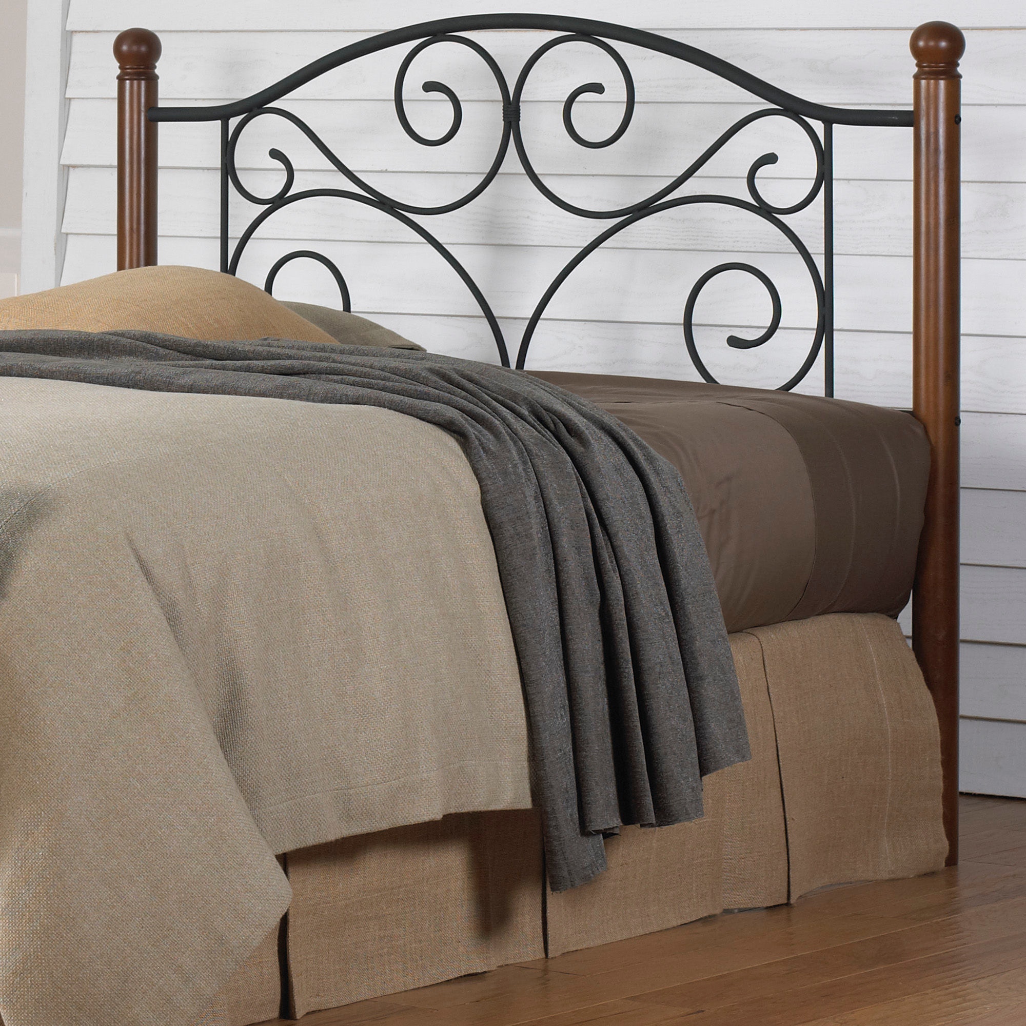 Fashion Bed Group Bedroom Doral Headboard With Dark Walnut