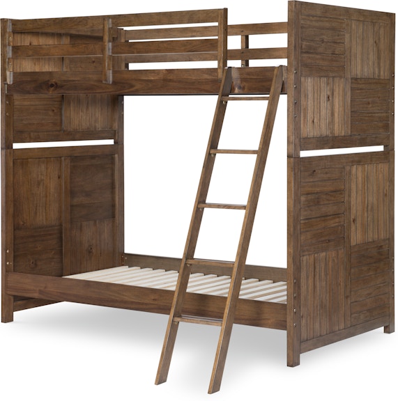 Legacy Classic Kids Summer Camp Brown Summer Camp Brown Complete Twin Over Twin Bunk Bed Brown Finish 0832-8110K