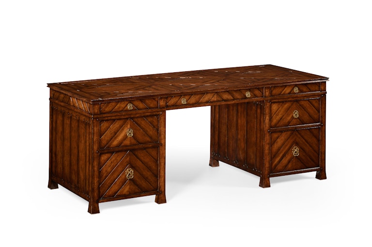 Jonathan Charles Home Office Country Style Walnut Extending Desk (Large