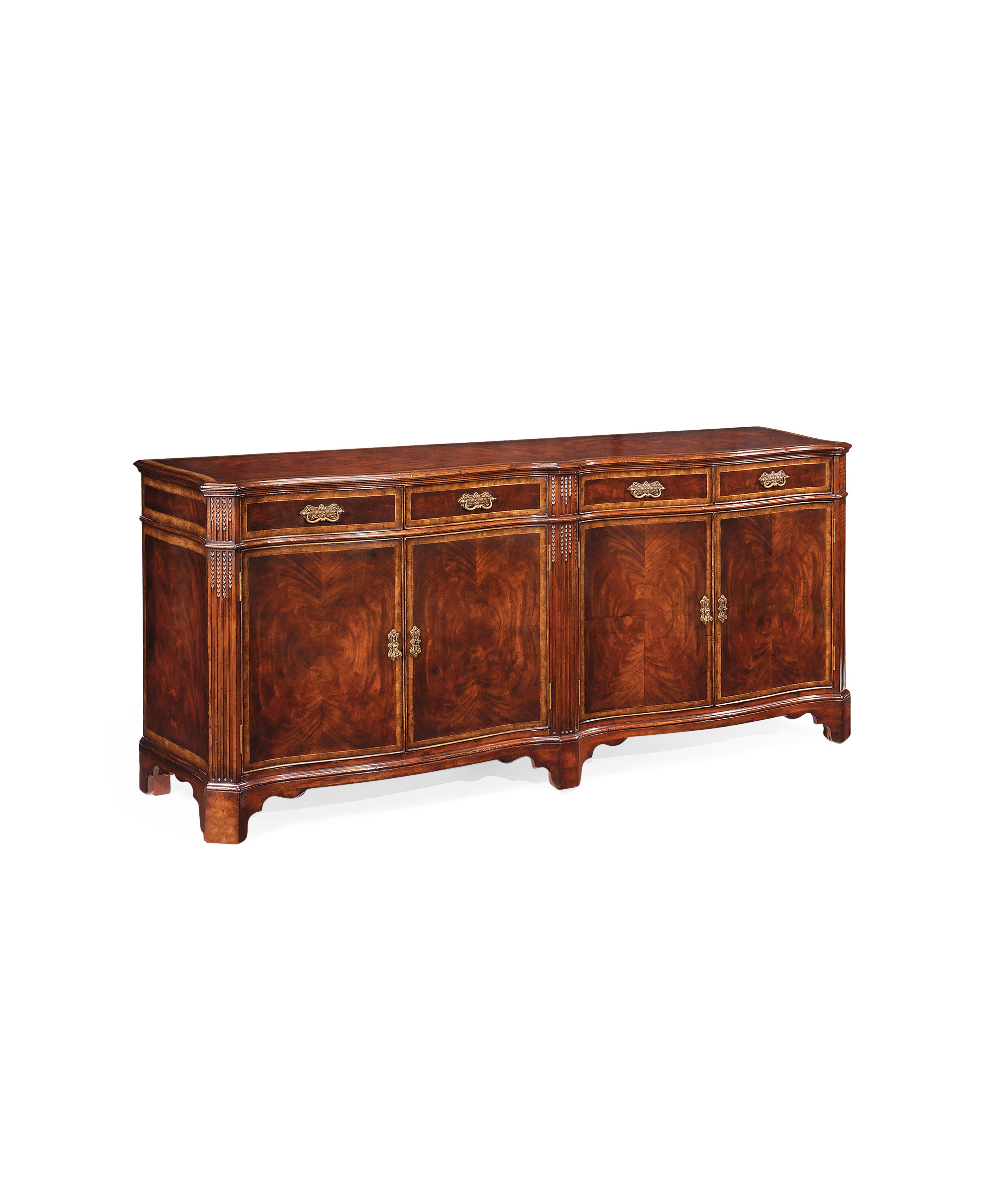 Jonathan Charles Dining Room Mahogany Double Serpentine Sideboard