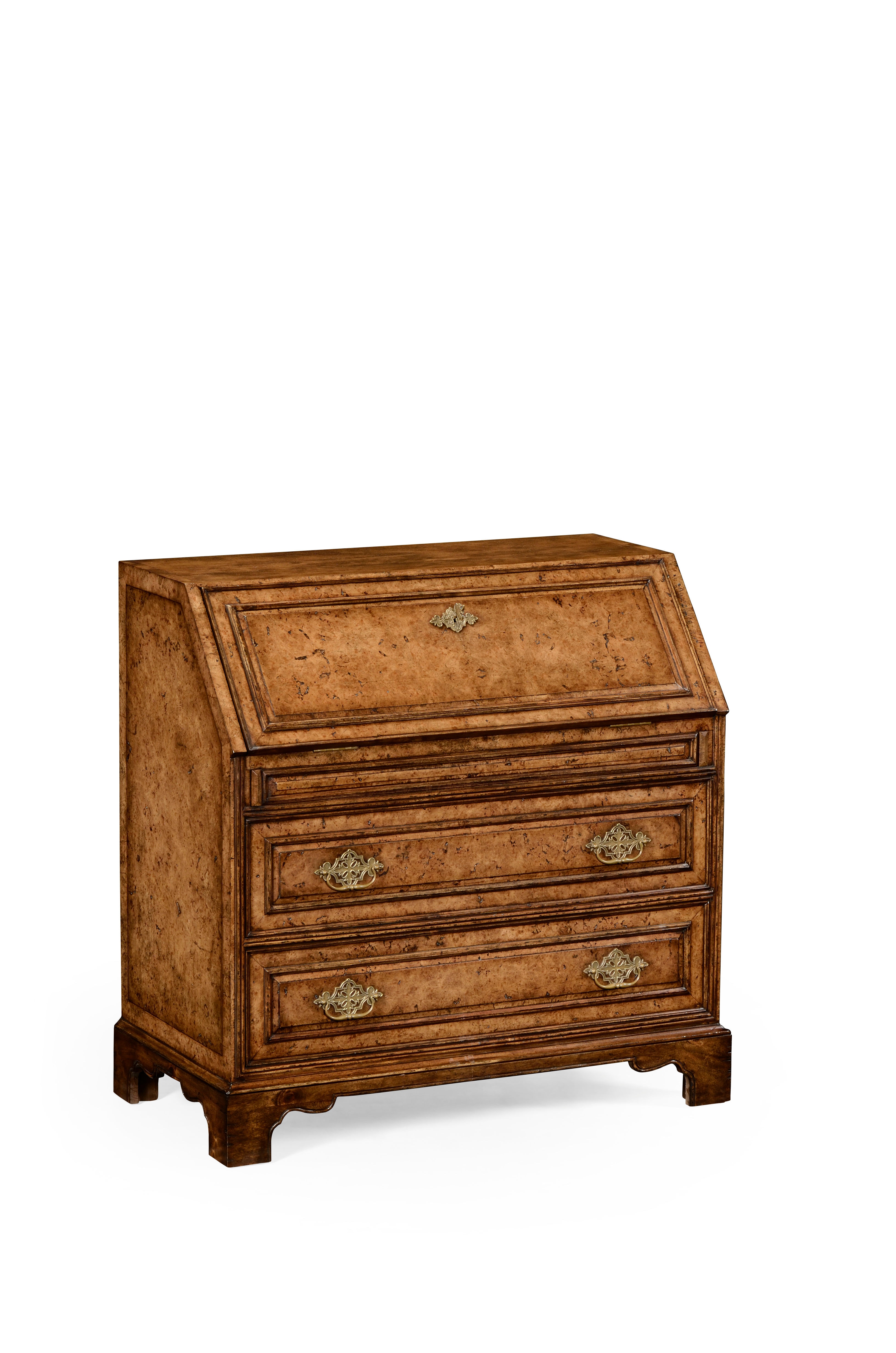 Jonathan Charles Home Office Queen Anne Pollard Veneer Bureau