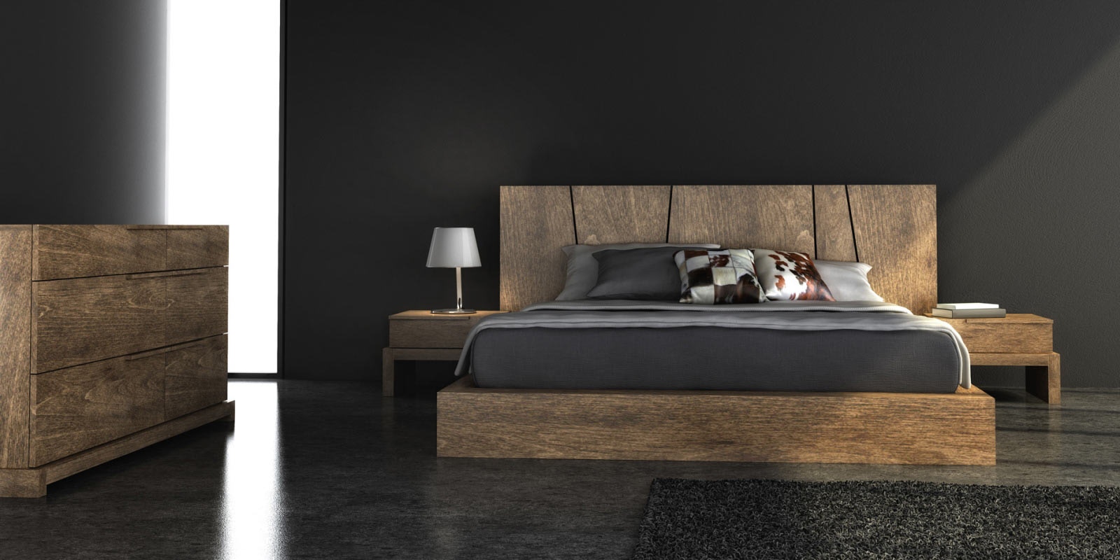 Finesse Modern Bedroom Silk Platform Bed BEDSILK Finesse Furniture