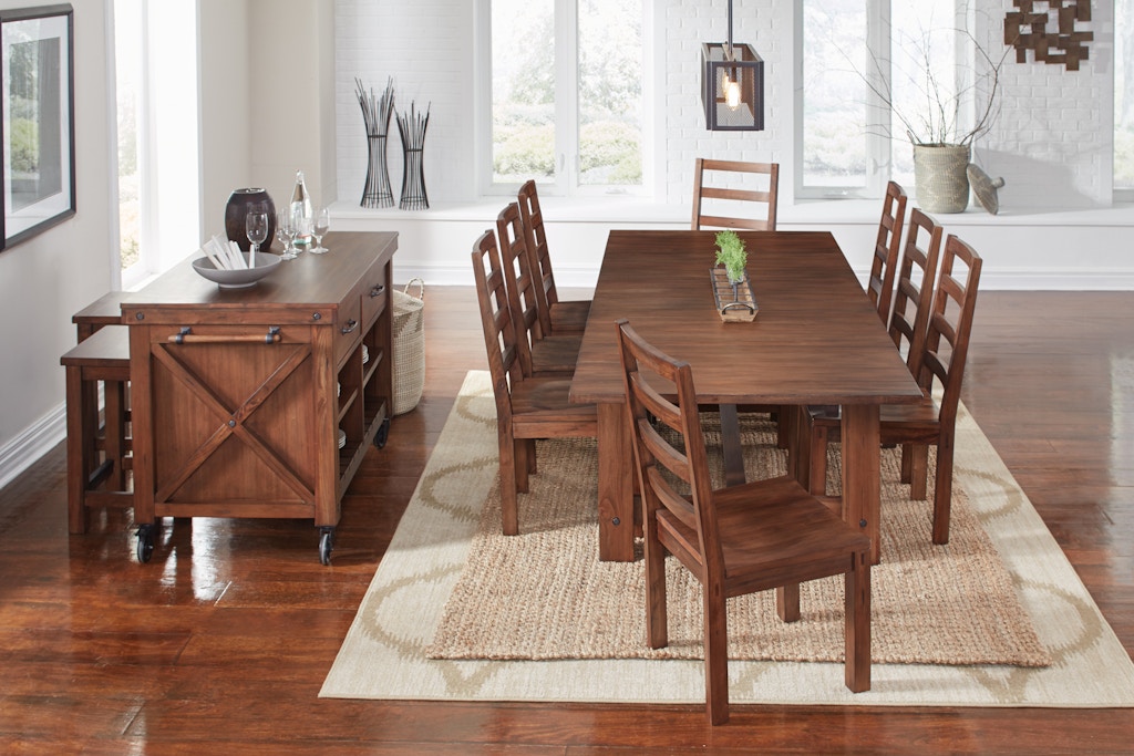 A America Dining Room 6 Piece Modern Rustic dining group in solid