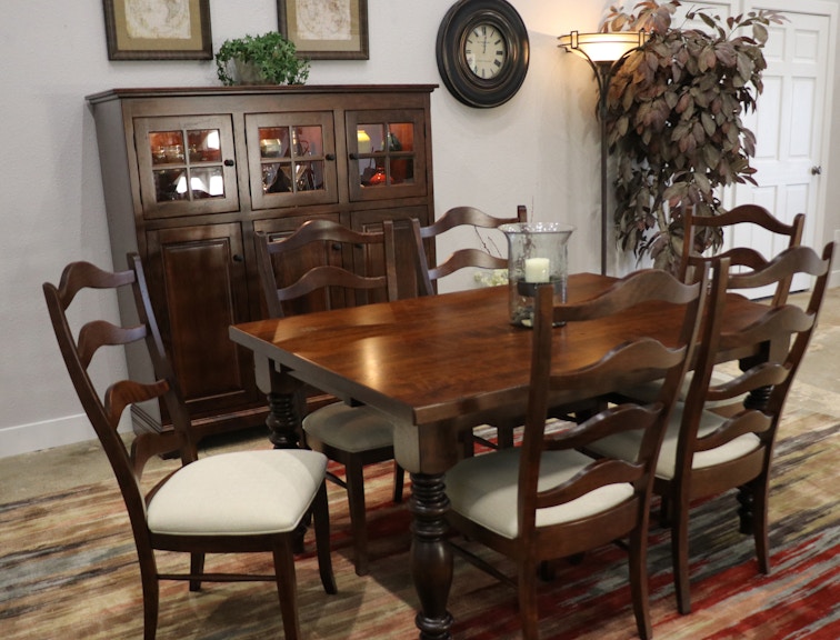 MAVIN Lorraine Dining Includes Table W/ 2 leaves And 6 Chairs Lorraine Table Set