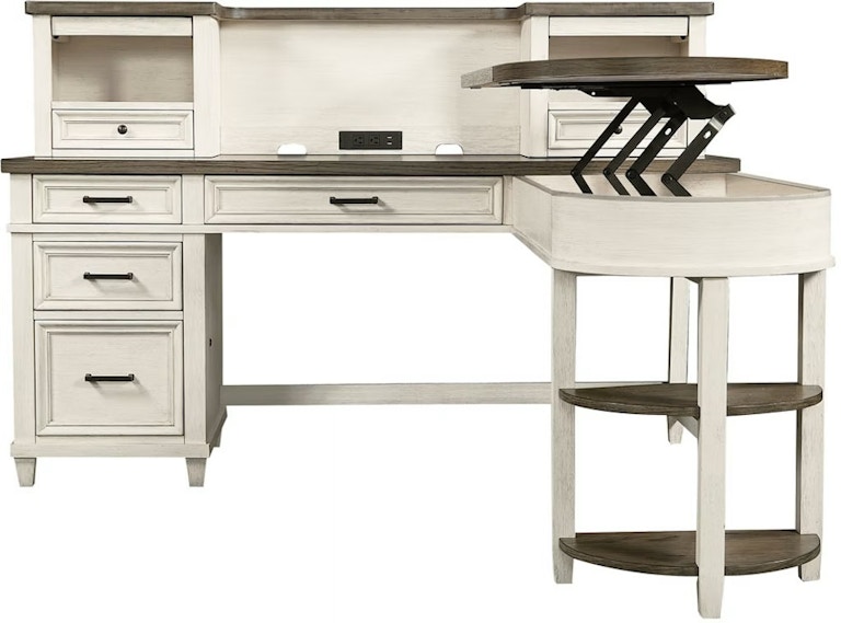 Aspenhome Desk and Hutch with Adjustable Height Return I248-3PCOFFICE