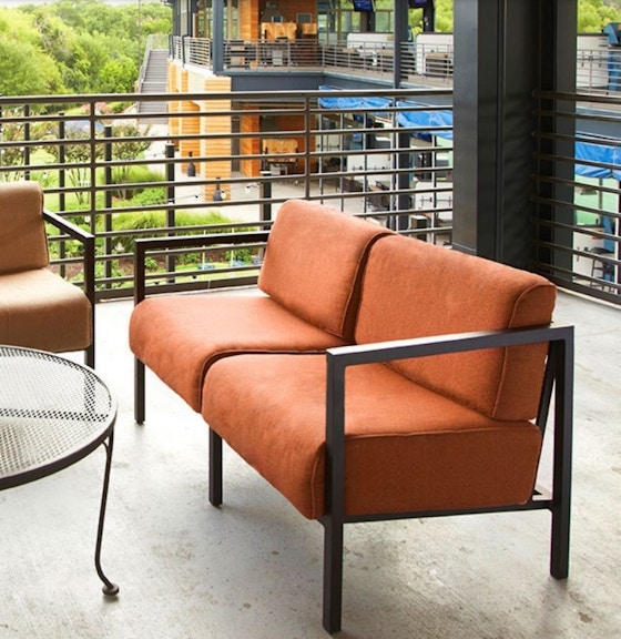 Woodard Patio Furniture Customizable Modern Loveseat and Seating Salona Collection