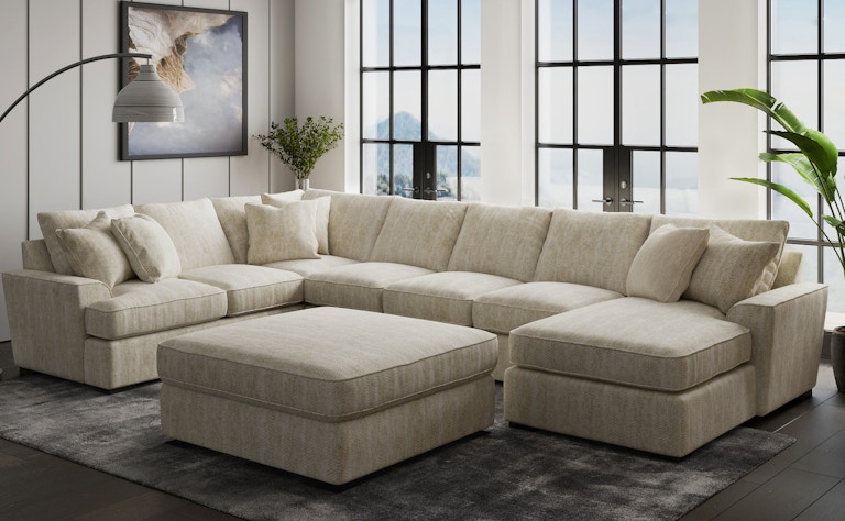 Stanton Furniture Feather Down Cushion Sectional With Chaise 495-4PC