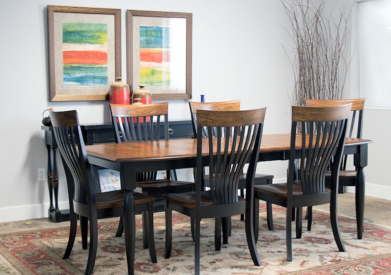 MAVIN Brinkley Dining Solid Elm and Maple Table with 6 Side Chairs Brinkley Dining Set