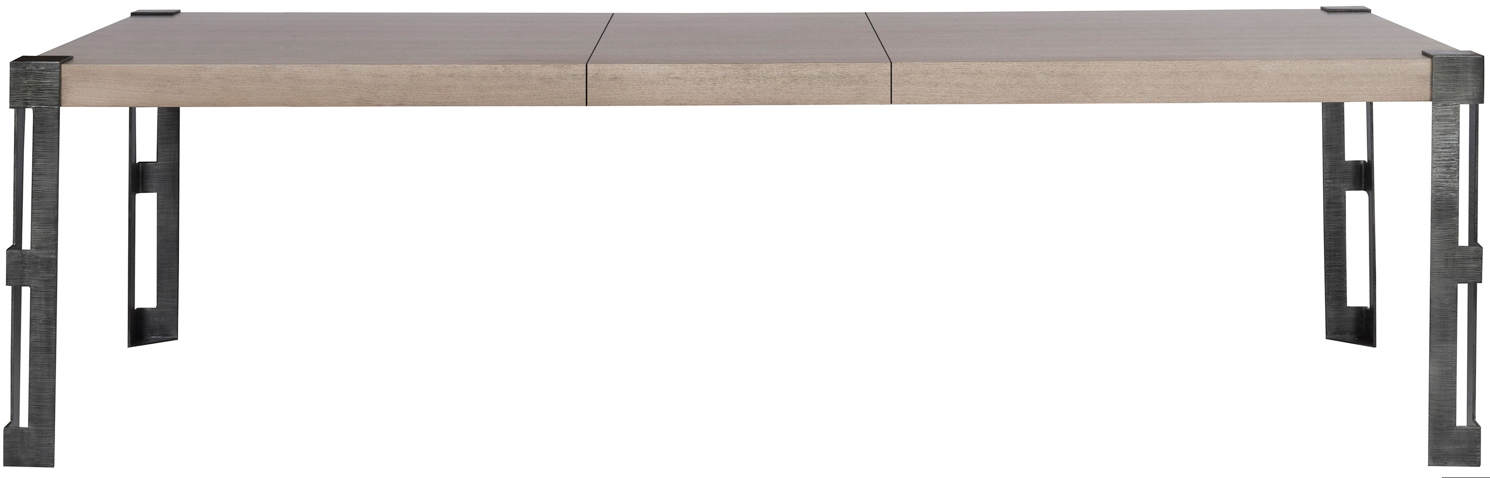  Fret Dining Table with Textured Metal Fret Leg 
