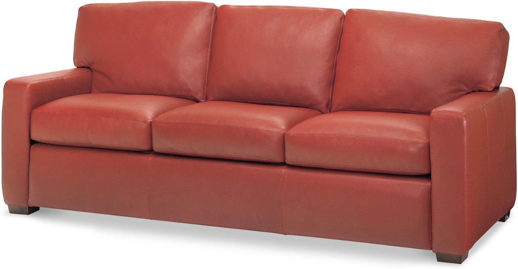 three cushion metal legs american leather sofa
