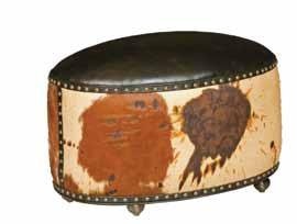 Leathercraft by OHD Caster Bunching Ottoman 736C-0