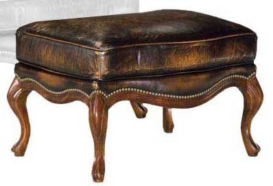 Our House Designs Living Room Wood Carved Ottoman 8130 Lenoir Empire