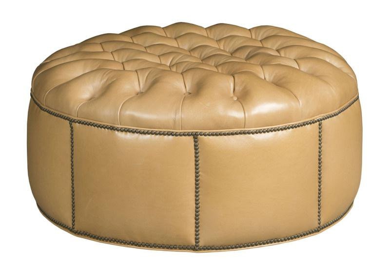 Leathercraft by OHD Caster Cocktail Ottoman with Hand Tufted Top 893C-0