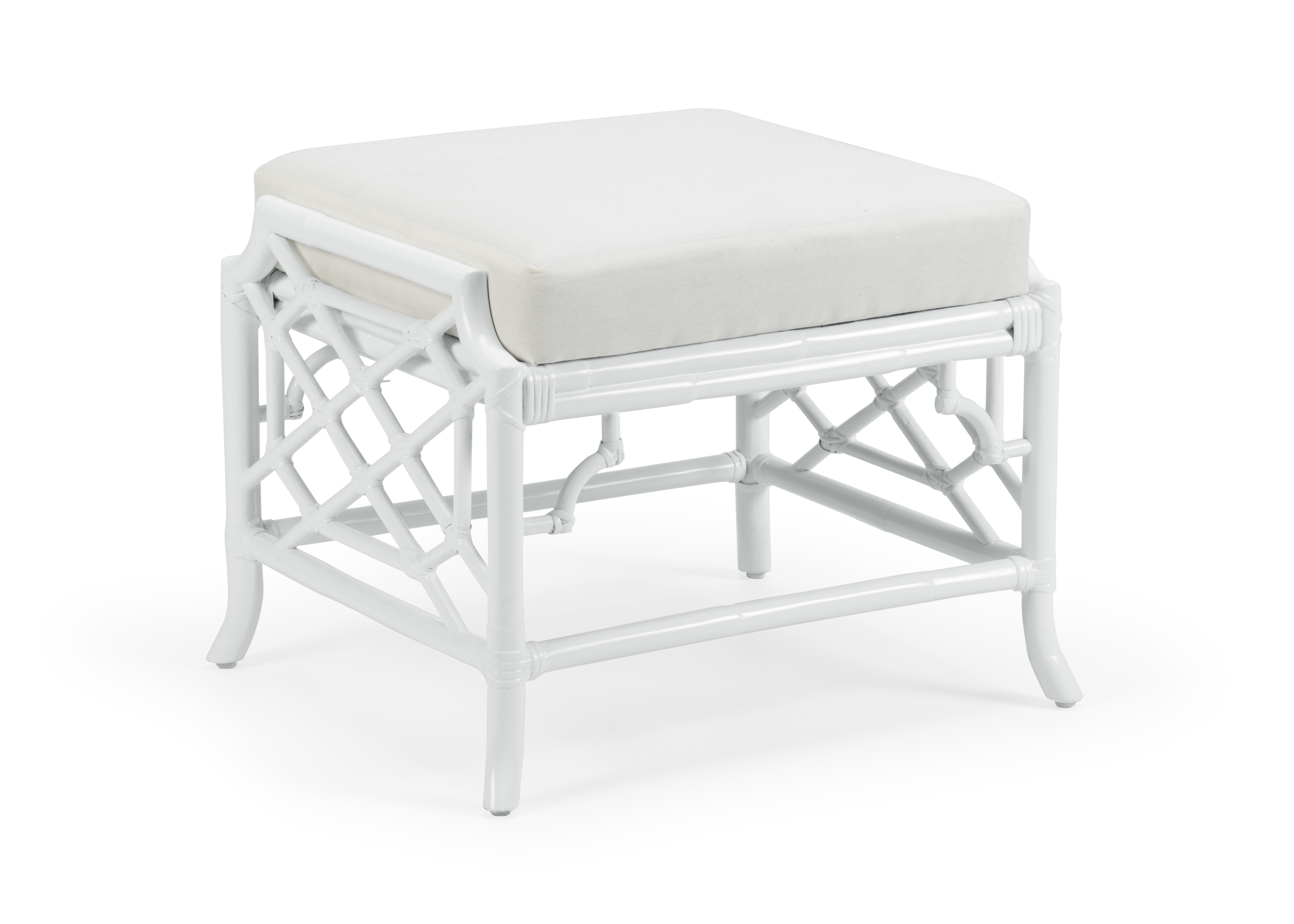 Wildwood Wild Palm Ottoman - White 490446