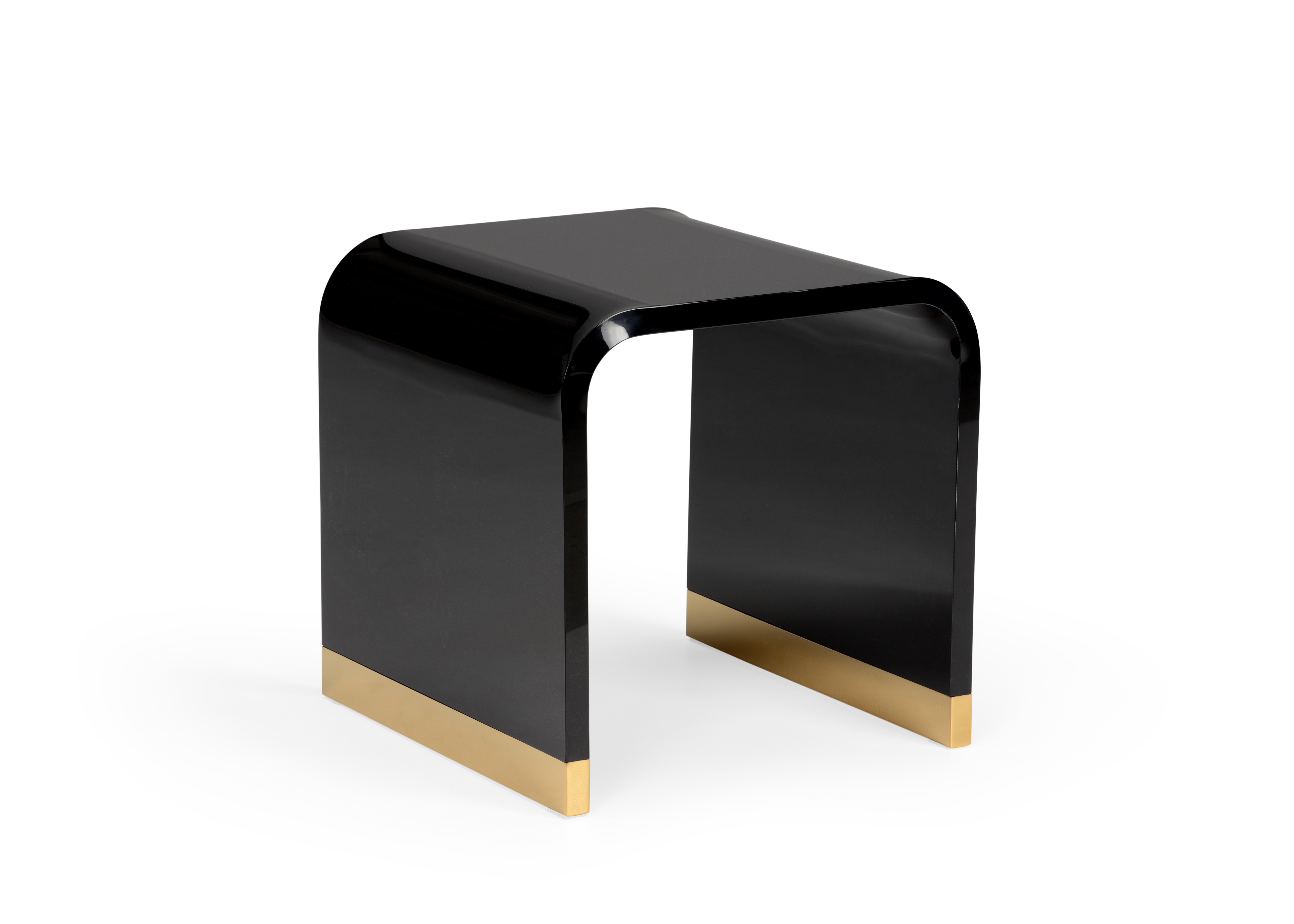 Wildwood Living Room Black Acrylic Side Table - Brass 490547 