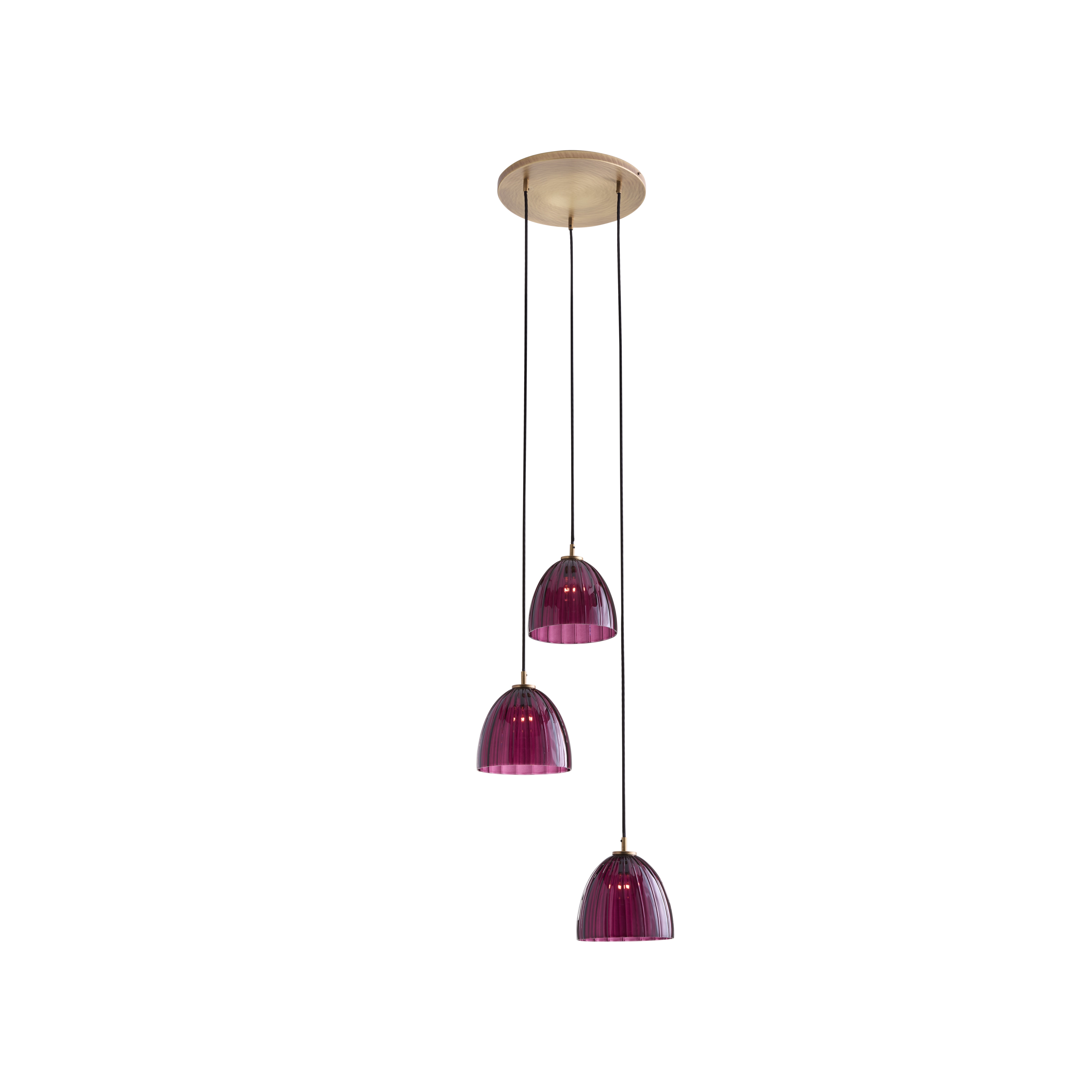 Caterina Triple Pendant - Aubergine 