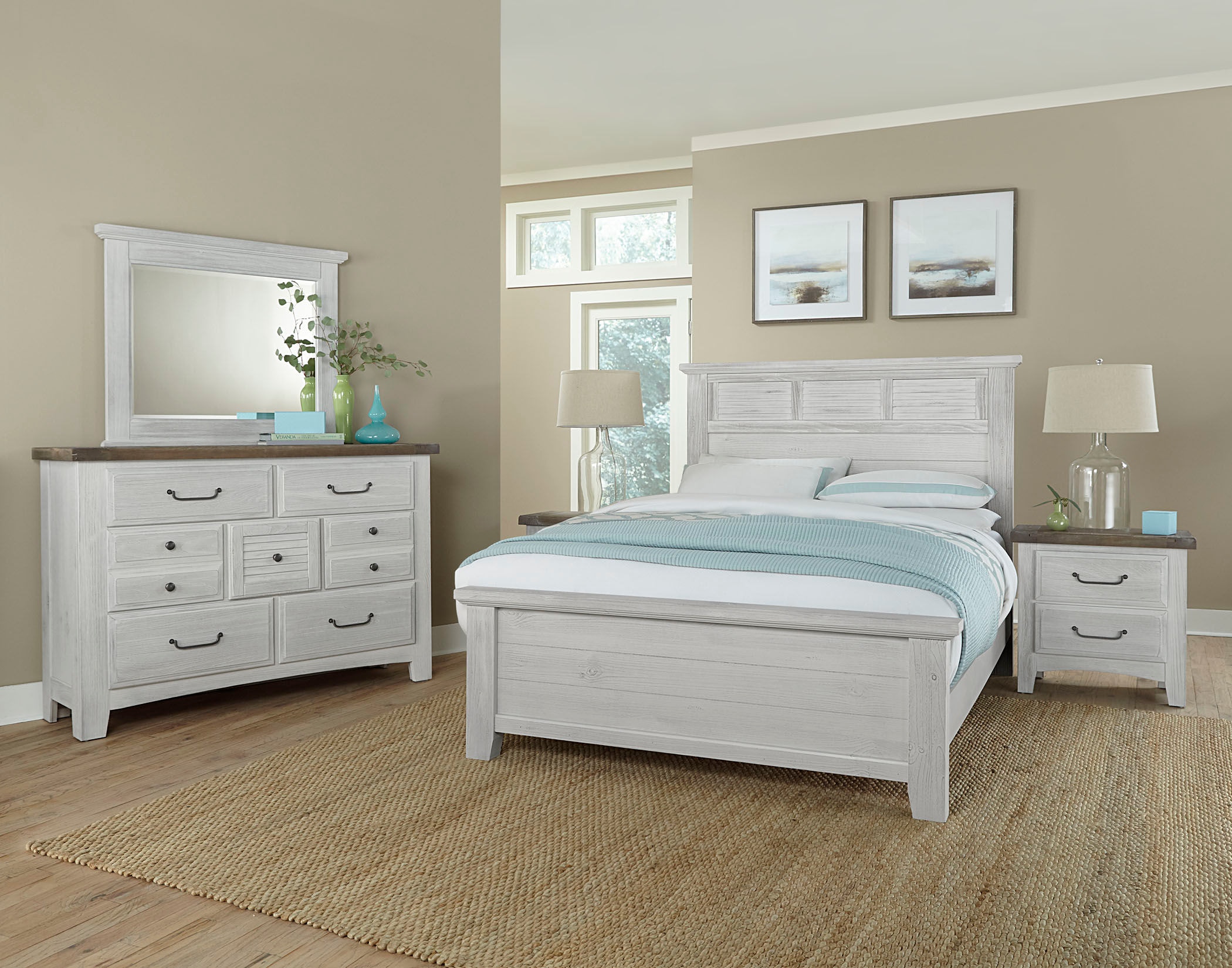 VaughanBassett Furniture Company Bedroom King Louver Bed 694669966
