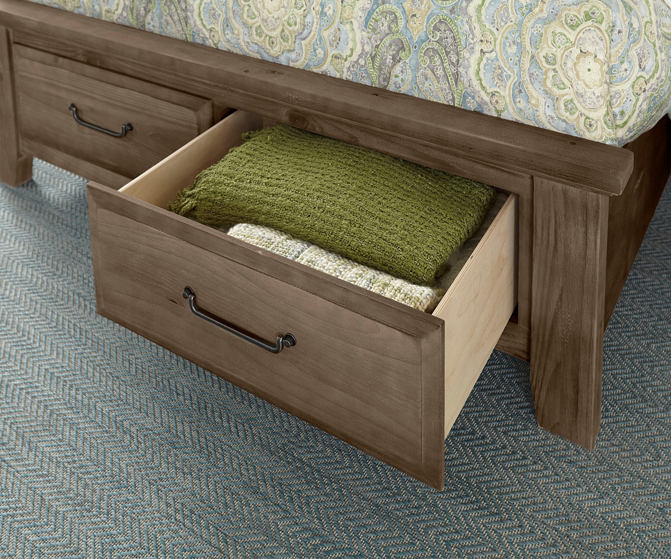 VaughanBassett Furniture Company Bedroom Storage Bed Rails 5/0 and 6/6