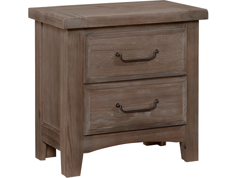 Vaughan-Bassett Furniture Company Sawmill Saddle Grey 2 Drawer Nightstand 692-226 VB692-226