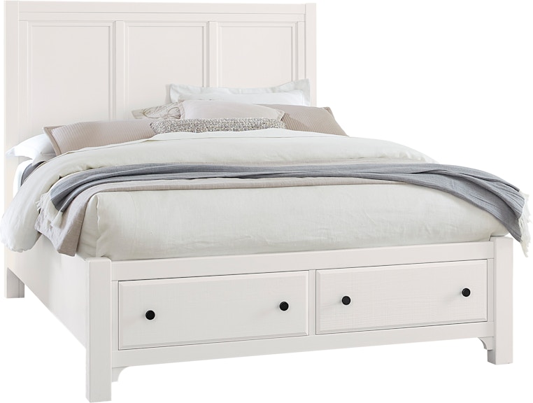 Vaughan-Bassett Furniture Company Cool Farmhouse King Panel Bed With Storage Footboard 804-667-066B-502-666