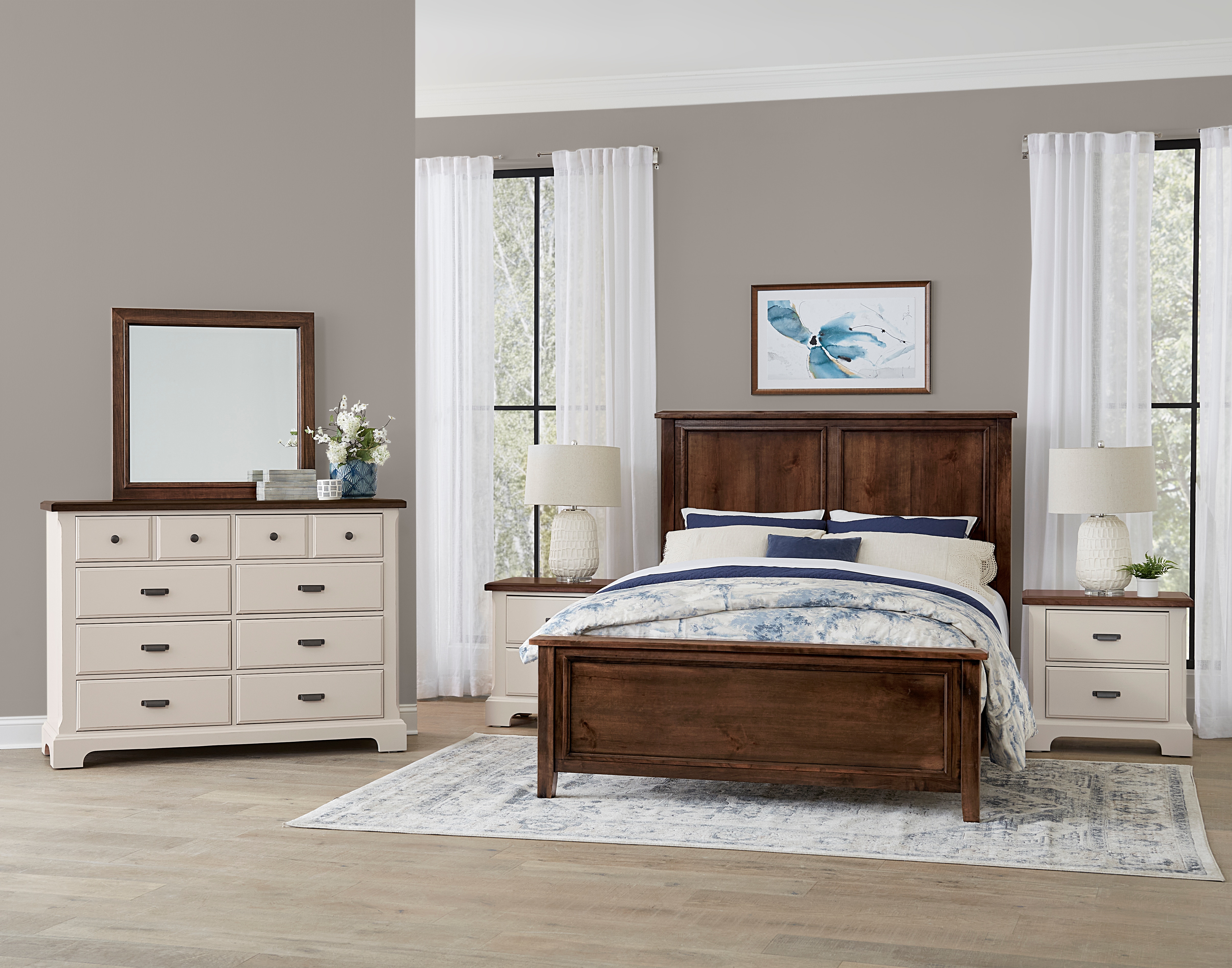 VaughanBassett Furniture Company Bedroom Twotone Nightstand 2