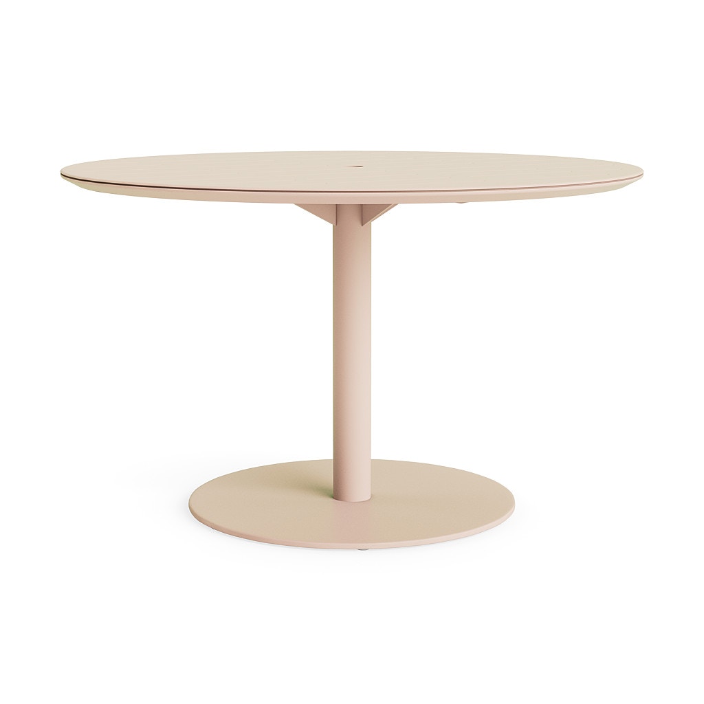 Brown Jordan 48" Round Slat Top Dining Umbrella Table 
